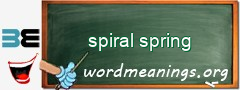 WordMeaning blackboard for spiral spring